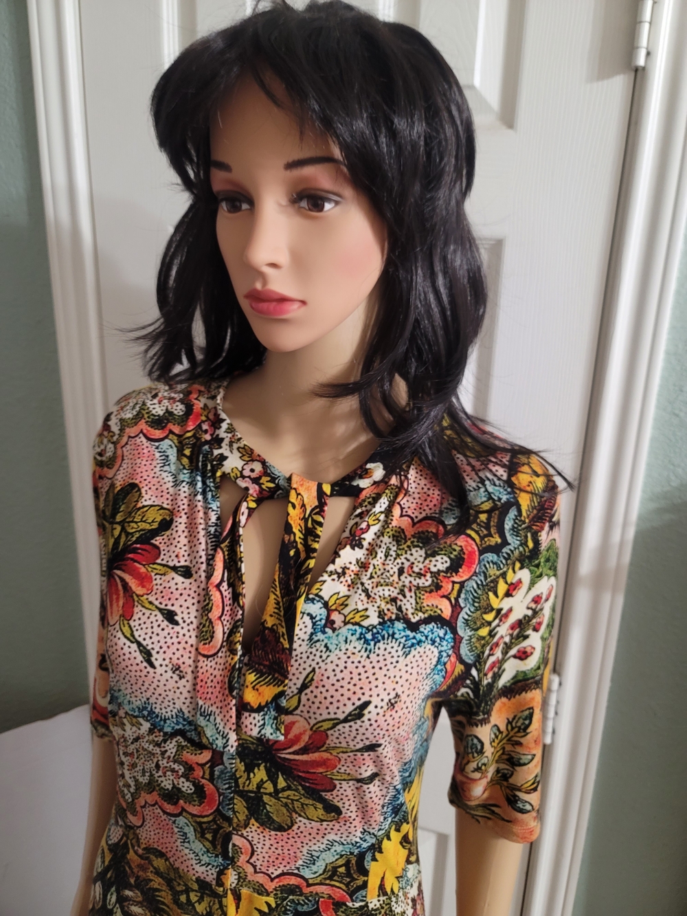 Desigual Yellow and Pink Floral Midi Dress - Picture 2 of 14